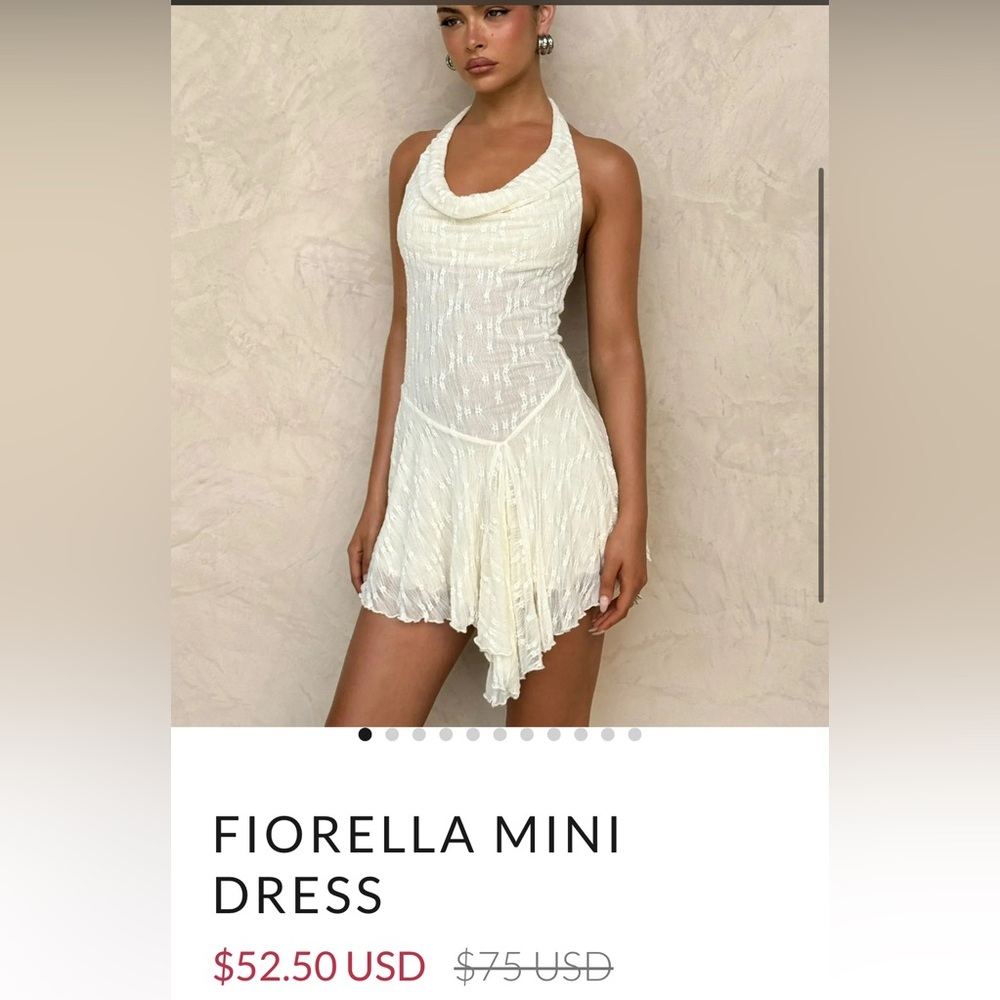 FIORELLA MINI DRESS - WHITE : LACE : CREAM - S / WHITE
